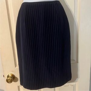 ⭐Ralph Lauren Navy Pinstripe Pencil Silk Skirt